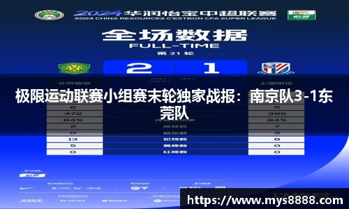 极限运动联赛小组赛末轮独家战报：南京队3-1东莞队